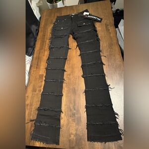 Valabasas “PHOENIX 2.0” Black Washed Stacked Flare Jean × 1